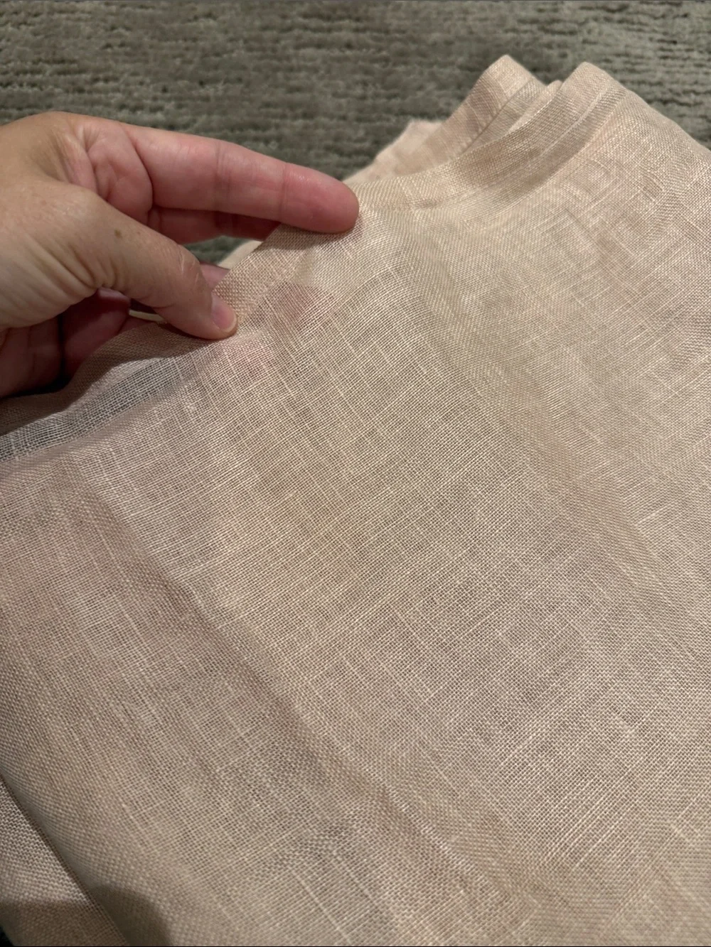Pottery Barn Emery Blush Linen Curtain Panel Pair 50”x 96”